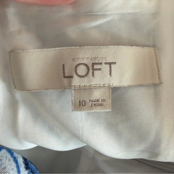 Loft Women’s‎ Blue and White Striped Floral Fit & Flare Dress Size 10 - Picture 6 of 8